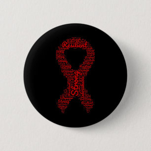 Brain Aneurysm Awareness Month Ribbon With Words  6 Cm Round Badge