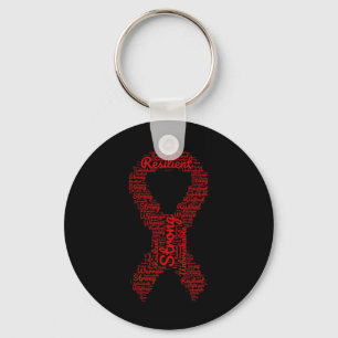 Brain Aneurysm Awareness Month Ribbon With Words  Key Ring