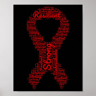Brain Aneurysm Awareness Month Ribbon With Words Poster