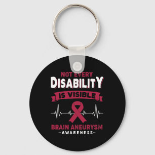 Brain Aneurysm Awareness Not Every Disability is V Key Ring