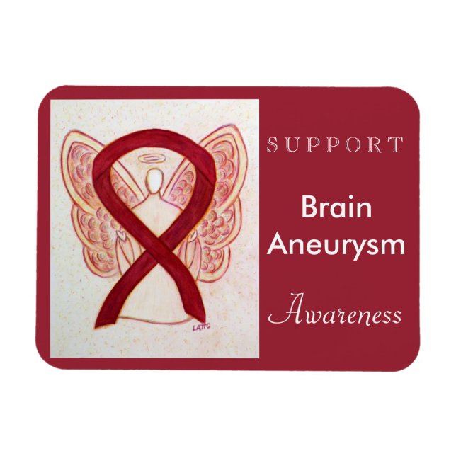 Brain Aneurysm Awareness Ribbon Angel Magnet (Horizontal)