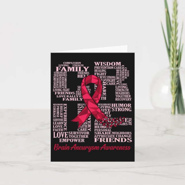 Brain Aneurysm Awareness Ribbon Month Support Grap Card (Front)
