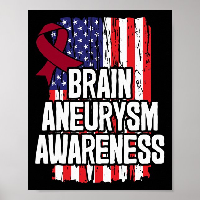 Brain Aneurysm Awareness Ribbon  Poster (Front)