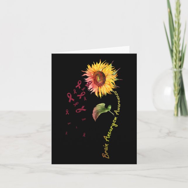 Brain Aneurysm Awareness Sunflower 1  Card (Front)