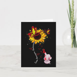 Brain Aneurysm Awareness Sunflower Elephant Men Card