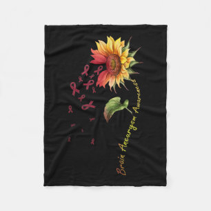 Brain Aneurysm Awareness Sunflower Shirt  Fleece Blanket