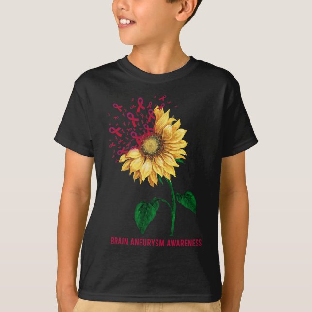 Brain Aneurysm Awareness Sunflower T-Shirt (Front)
