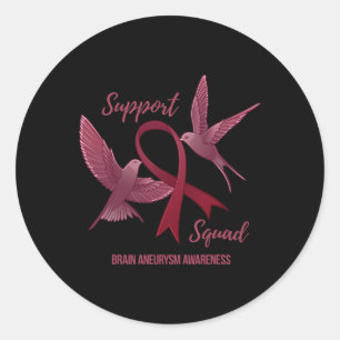 Brain Aneurysm Awareness Support Squad  Classic Round Sticker