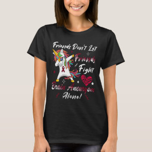 Brain Aneurysm Awareness Unicorn Burgundy Ribbon S T-Shirt