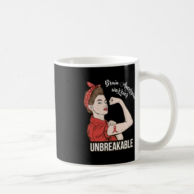 Brain Aneurysm Awareness  Warrior Unbreakable Tee  Coffee Mug (Right)