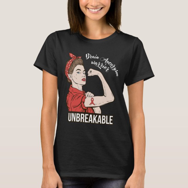 Brain Aneurysm Awareness Warrior Unbreakable Tee G (Front)