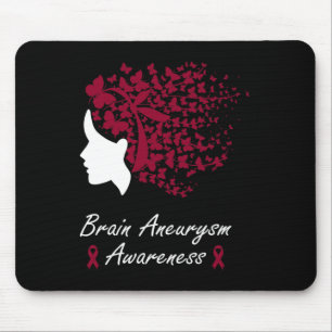 Brain Aneurysm Awareness - Women Butterflies Hair Mouse Pad