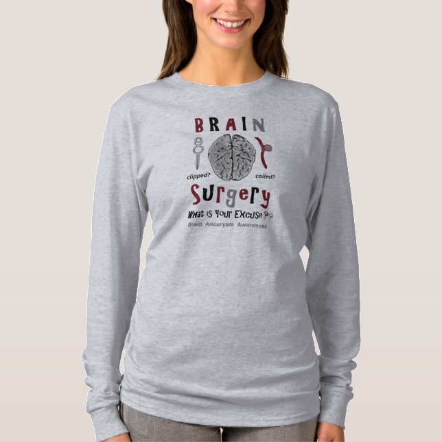 Brain Aneurysm Brain Surgery Shirt in Grey (Front)