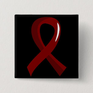 Brain Aneurysm Burgundy Ribbon 3 15 Cm Square Badge