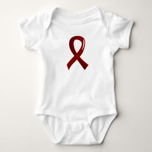 Brain Aneurysm Burgundy Ribbon 3 Baby Bodysuit