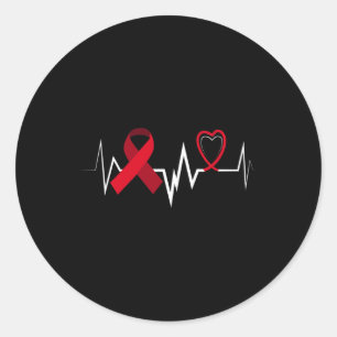 Brain Aneurysm Ribbon Brain Aneurysm Awareness Classic Round Sticker