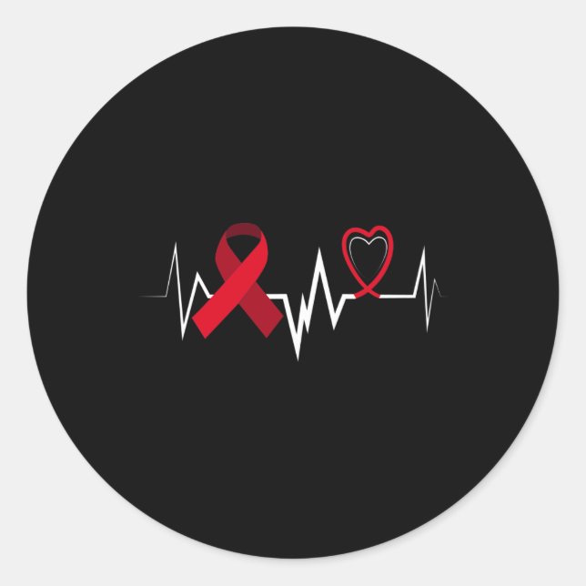 Brain Aneurysm Ribbon Brain Aneurysm Awareness  Classic Round Sticker (Front)