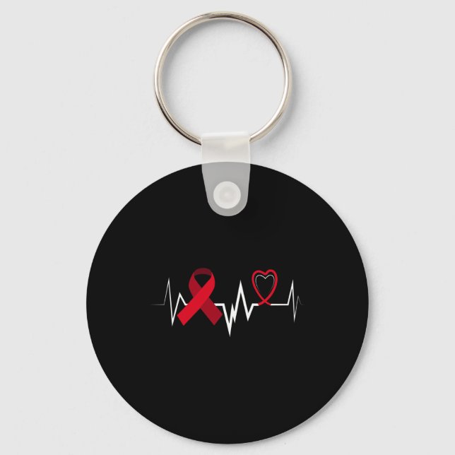 Brain Aneurysm Ribbon Brain Aneurysm Awareness  Key Ring (Front)