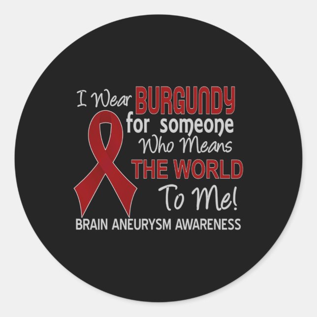 Brain Aneurysm  Surgery Survivor Awareness Gift Classic Round Sticker (Front)