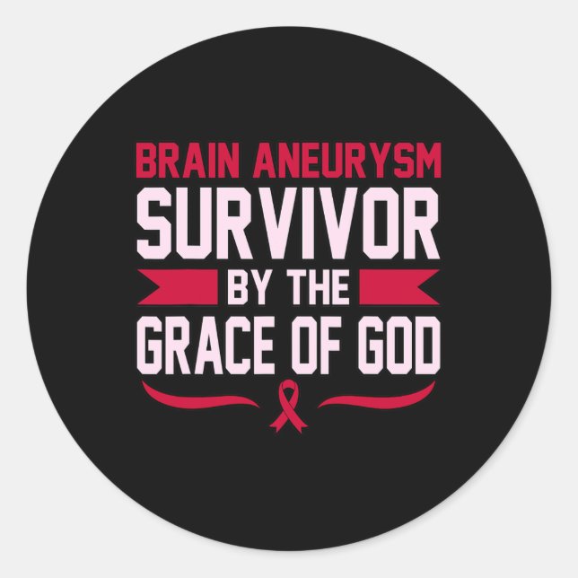 Brain Aneurysm Survivor Awareness Month Support Gr Classic Round Sticker (Front)