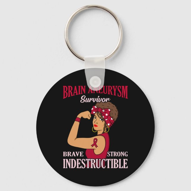 Brain Aneurysm Survivor Awareness Month Supporter  Key Ring (Front)