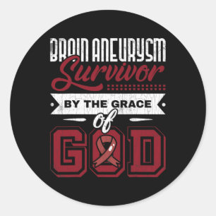 Brain Aneurysm Survivor Indestructible Awareness G Classic Round Sticker