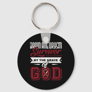 Brain Aneurysm Survivor Indestructible Awareness G Key Ring