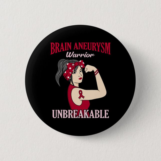 Brain Aneurysm Warrior Awareness Month Supporter G 6 Cm Round Badge (Front)