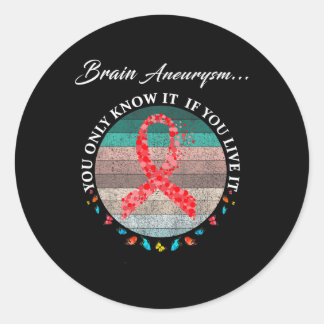 Brain Aneurysm Warrior I'm Fine 1 Classic Round Sticker