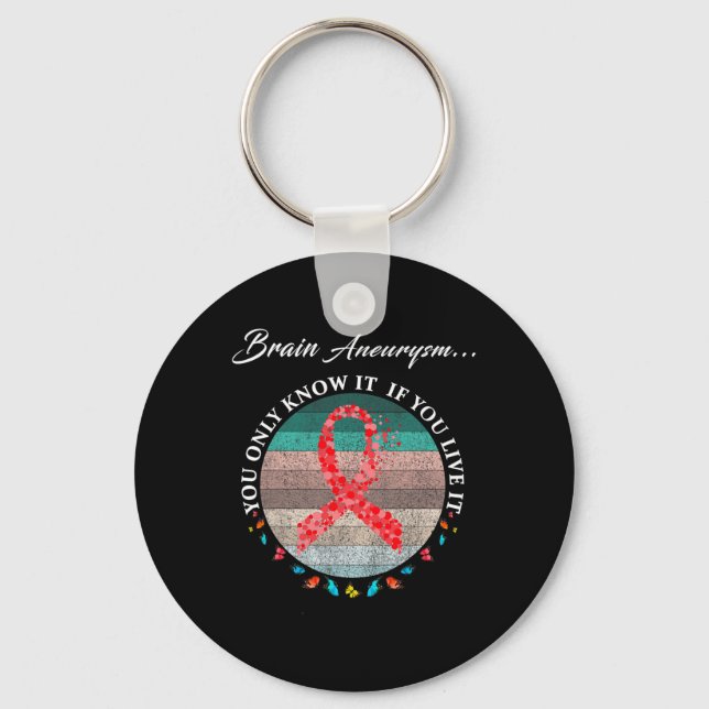 Brain Aneurysm Warrior I'm Fine 1 Key Ring (Front)