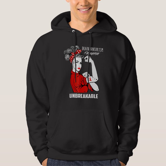 Brain Aneurysm Warrior Unbreakable Awareness Hoodie (Front)