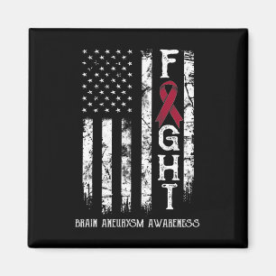 Brain Aneurysm Warrior Us Flag Magnet