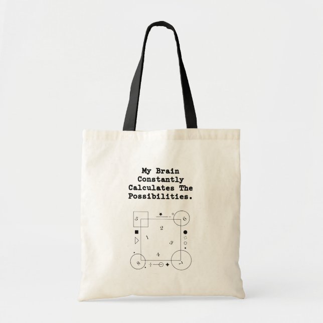 Brain Calculates Possibilities | Math Thinker Tote Bag (Front)