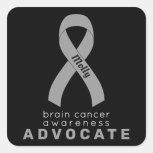 Brain Cancer Advocate Black Square Sticker