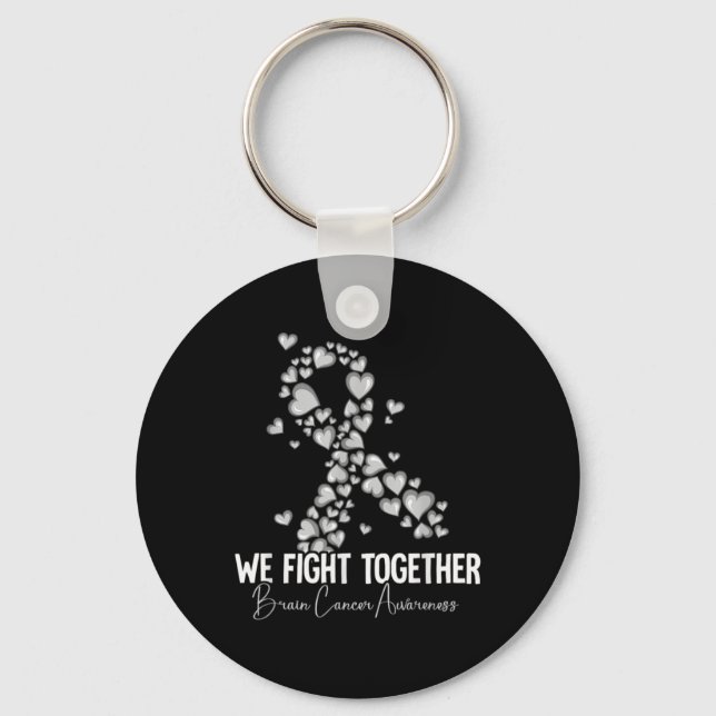 Brain Cancer Awareness 3  Key Ring (Front)