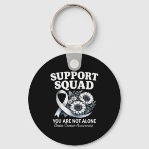 Brain cancer awareness grey ribbon butterfly key ring