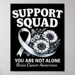 Brain Cancer Awareness Month Grey Tumour Ribbon Poster