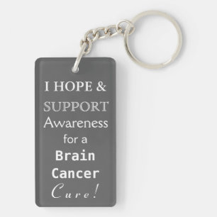 Brain Cancer Awareness Ribbon Angel Art Keychains