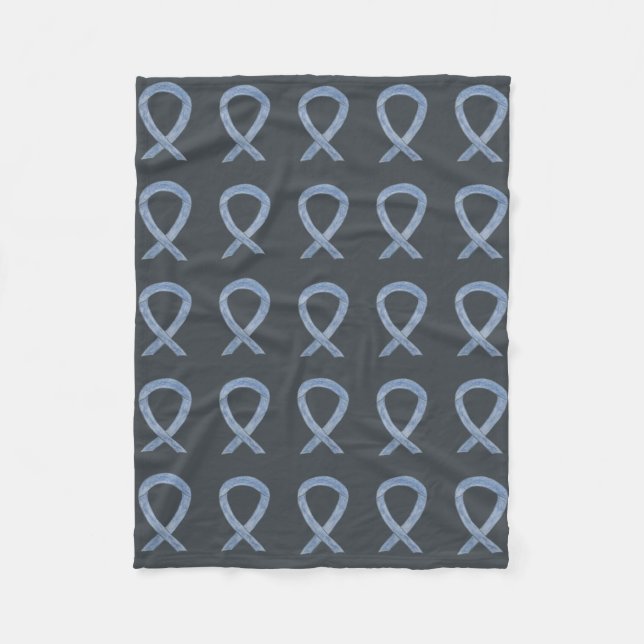 Brain Cancer Awareness Ribbon Fleece Chemo Blanket (Front)