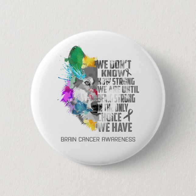 Brain Cancer Awareness Ribbon Support Gifts 6 Cm Round Badge (Front)