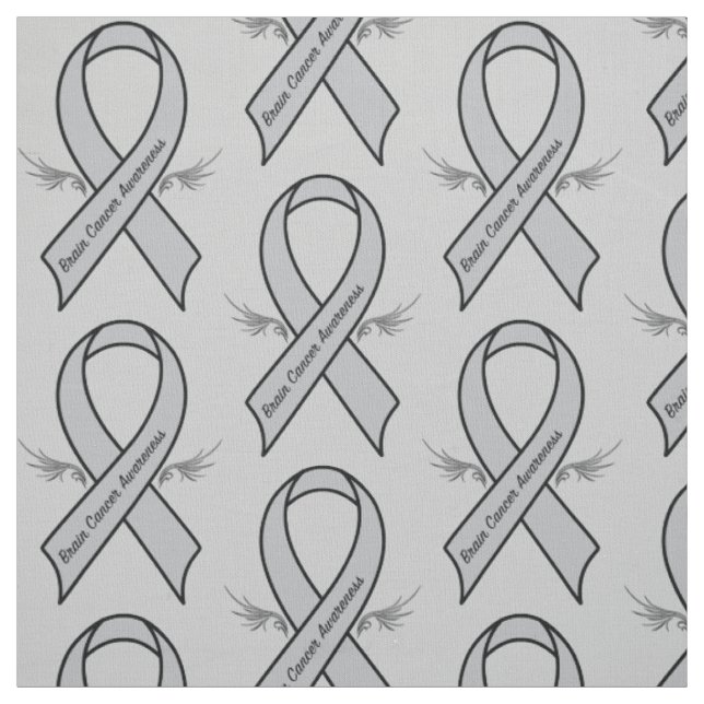 Brain Cancer Awareness Ribbon with Wings Fabric (Swatch)