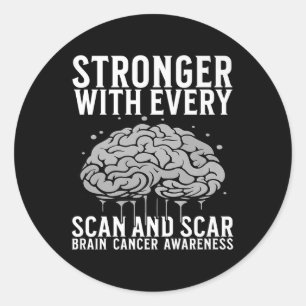 Brain Cancer Awareness Warrior Gifts Brain Tumour  Classic Round Sticker