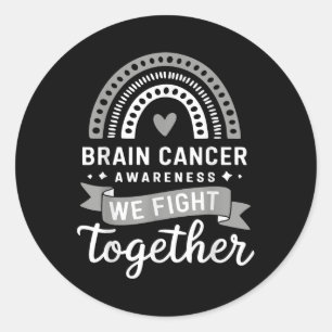 Brain Cancer Awareness We Fight Together Brain Can Classic Round Sticker