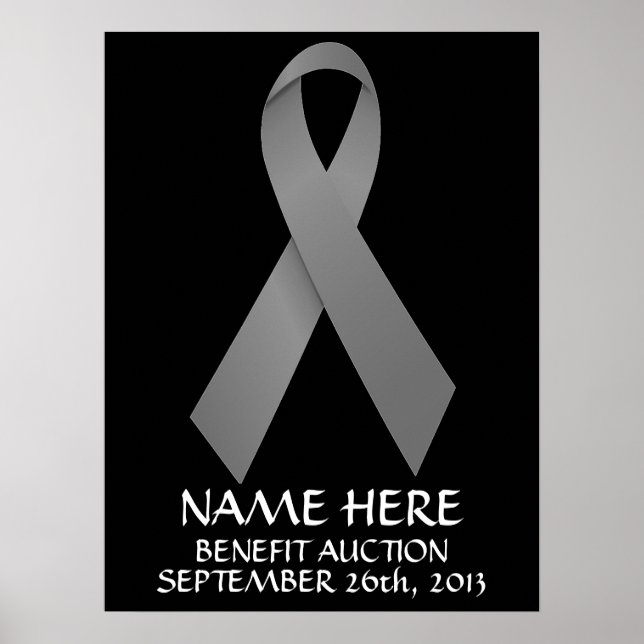 Brain Cancer Benefit Auction Ribbon Poster (Front)