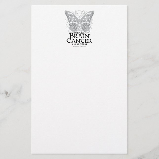 Brain Cancer Butterfly Stationery (Front)