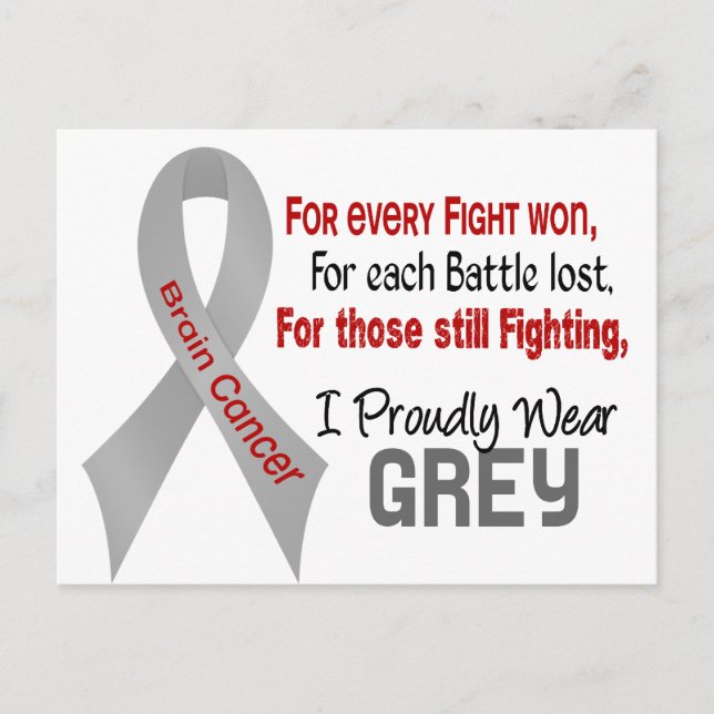 Brain Cancer For Every…..I Proudly Wear Grey 1 Postcard (Front)