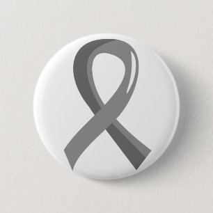 Brain Cancer Grey Ribbon 3 6 Cm Round Badge