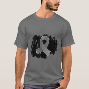 Brain Cancer Grey Ribbon With Scribble T-Shirt