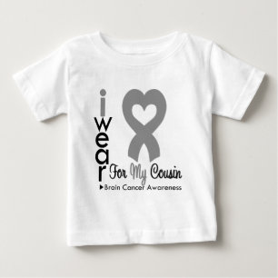 Brain Cancer Heart Ribbon For My Cousin Baby T-Shirt