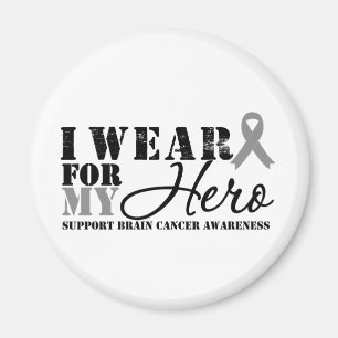 Brain Cancer Hero Grey Ribbon Magnet